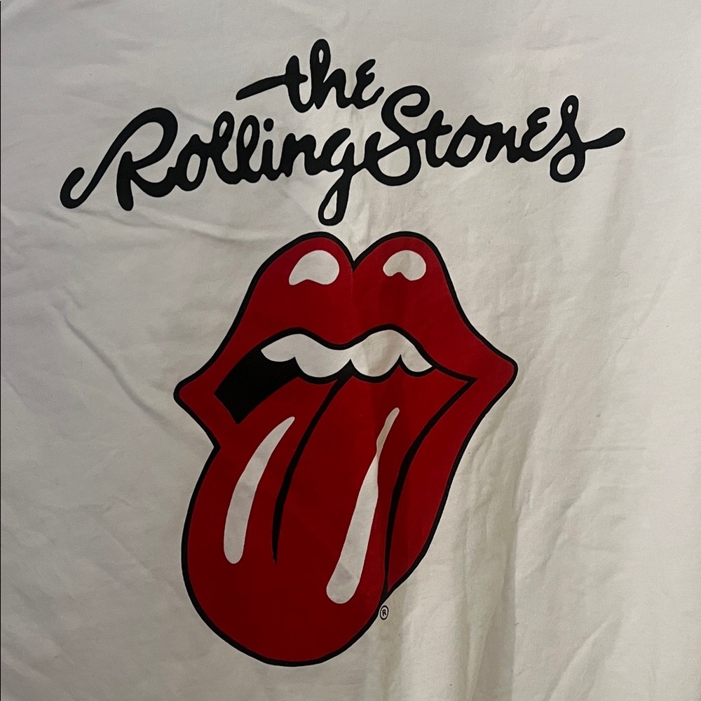 The Rolling Stones White Tee with Red Tongue Logo